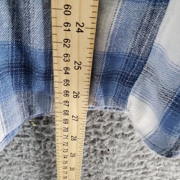 Great Northwest Indigo Top Women’s 3X Blue Plaid Flannel Button-Up Classic Colla - Picture 4 of 8